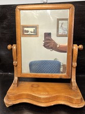 Antique Pine Framed Swing Stand Table Bedroom Bathroom Mirror