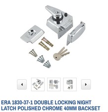 Free Postage - ERA British Standard Nightlatch 40mm Chrome Security  Door Lock 