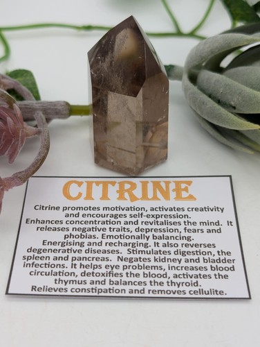 Natural smokey citrine point - citrine,