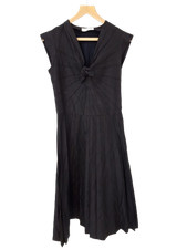 NICOLE FARHI Ladies UK 10 Navy Blue Vintage Knot Tie Front Formal Dress PreLoved