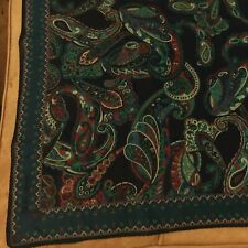 Beautiful Vintage Scarf Marc Laury Paris 76 Cm  Paisley Silky Feel VGC Blues