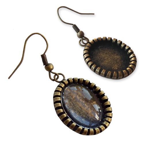 13x18mm oval antique bronze - 13x18mm,