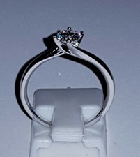 925 STERLING SILVER 18K WHITE GOLD  0.5CT MOISSANITE DVVS1 ENGAGEMENT RING 
