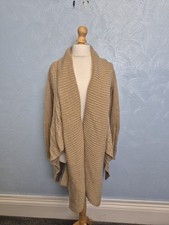 Superdry Cardigan Size Medium Wool Alpaca Waterfall Open Style Chunky Knit