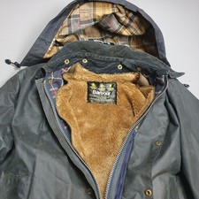 Barbour A200 Border Wax Jacket Mens C36 Small Blue Classic Country Rain Coat