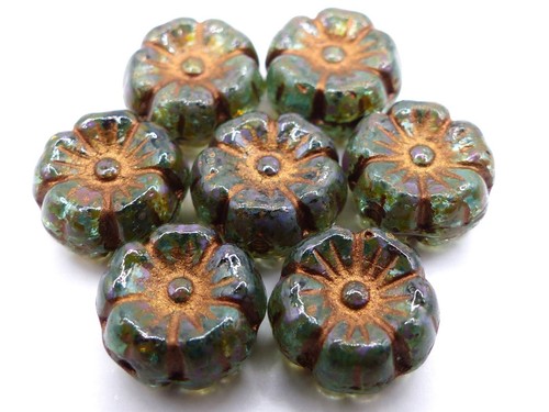 9mm czech pressed glass - 9mm, flat