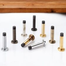 Solid Brass Cylinder Projected Door Stop On Reeded Backplate Doors Projection