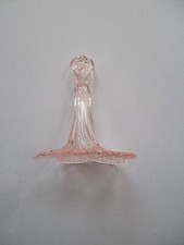 Rare pretty and unusual handmade PINK glass flower chandelier drop (UA61)