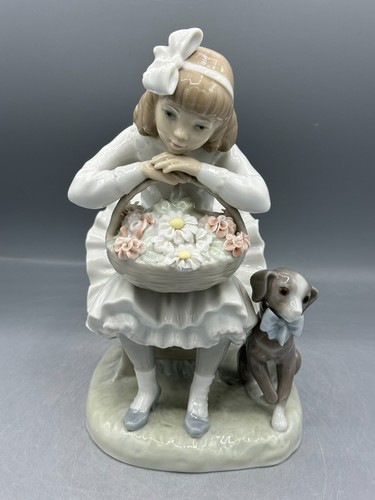 Lladro nao girl sitting with - lladro,
