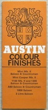 AUSTIN Range Car Colour Chart