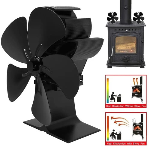 Fireplace fan black heat - black,
