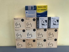 100 X VINTAGE FLOPPY DISKS WITH GAMES IN STORAGE CASES PLUS SEALED BOX OF 10