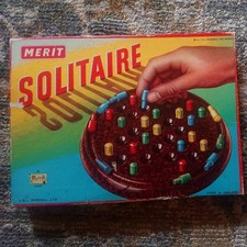 Vintage Bakelite Solitaire Game By Merit Randall Pegs, Board, Boxed 1950s #369 