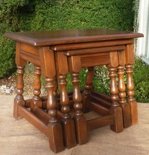 Wooden Oak Nest of Tables OLD