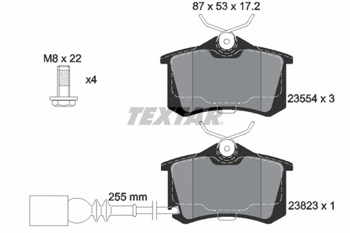 Rear brake pad set disc - rear,