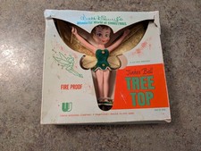 Vtg Disney Wonderful World of Christmas 8" Tinker Bell Tree Topper Wadding Japan