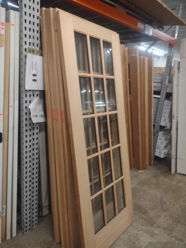 Grid wood exterior door - 15,