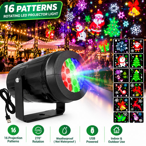 1pc snowflake night projector - 1pc,