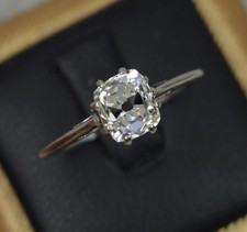Antique 1.15ct Old Cut Diamond and Platinum Solitaire Engagement Ring