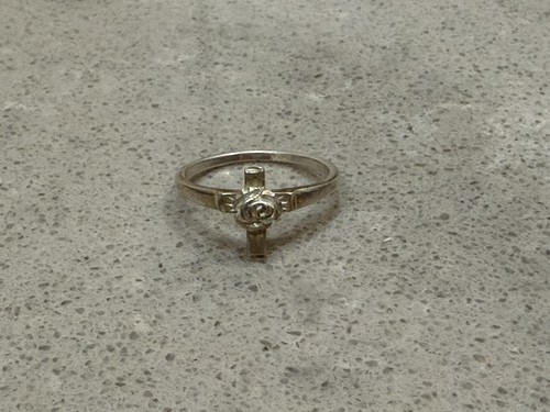 Vintage 925 silver cross rose - silver,
