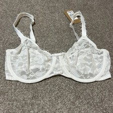MAISON LEJABY Women’s Miss Top Bra Lace Wired Unpadded White 32DD BNWT