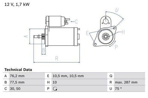 Bosch starter motor for - bosch,