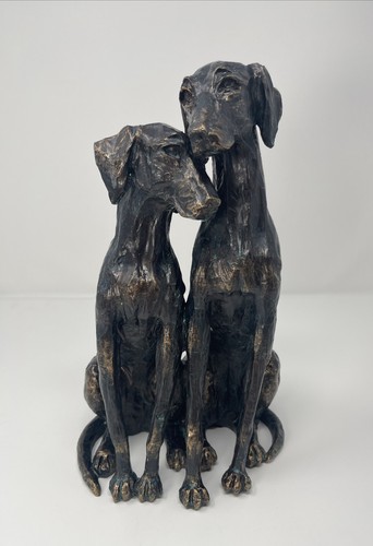 Vintage loving dog statue faux - loving,