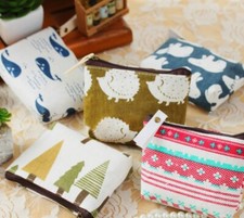 Animal canvas coin purse with