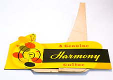 Harmony Guitar Record Store Display 1950's Rare15 3/4 x 18" With Wear