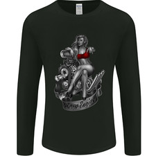 Sexy Engine Muscle Car Hot Rod Hotrod Mens Long Sleeve T-Shirt