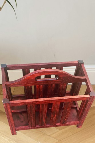 Vintage wooden magazine rack - vintage,