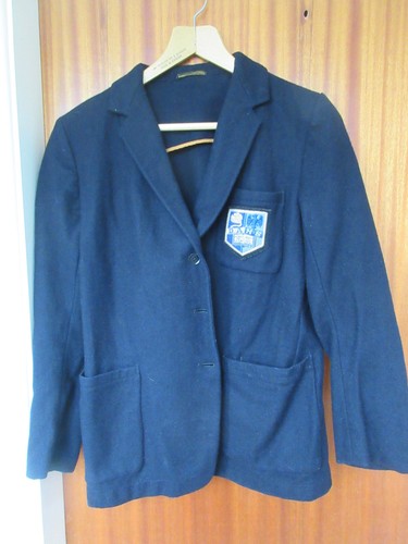 Vintage navy wool school - navy,