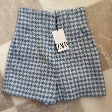 Zara Houndstooth blue & white