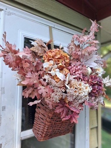 Fall half hanging basket - hanging,