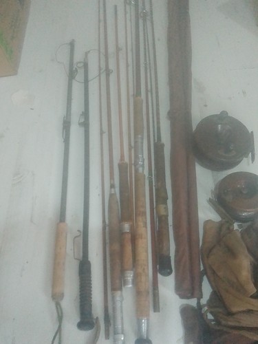 Six vintage fishing rods - vintage,