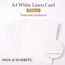 Pack of 10 A4  White Linen