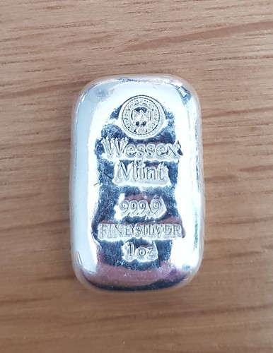 1oz poured silver - 1oz, bar