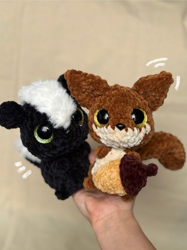 Handmade crochet plush skunk - crochet,