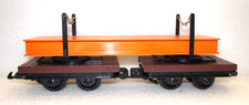 LGB G Scale 4050/40500 - 3 Beams on  2 Carrier Cars - Pre-Owned Un-Boxed