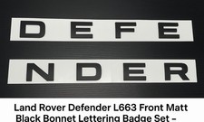 Land Rover Defender L663 Front Matt Black Bonnet Lettering Badge Set – LR148921
