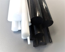 Acetal Plastic Round Rod Bar Black & White 3mm to 25mm Dia, 50mm to 600mm long