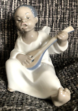 LLADRO Figure ANGEL 4537 Black Legacy Collection playing Lute Guitar 11cm MINT