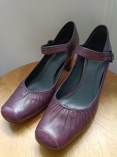 Clarks purple leather mary - clarks,