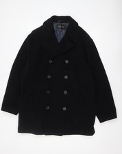 Next Men's Black Wool Pea Coat