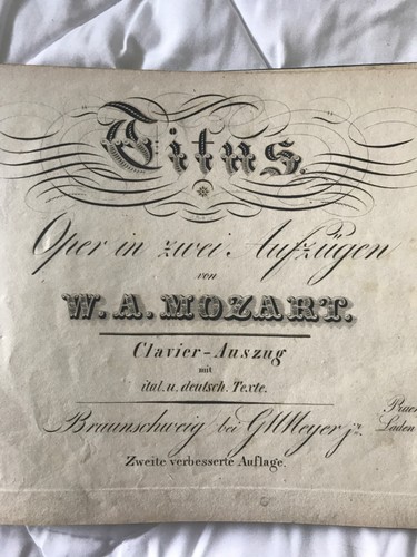 Antique mozart music score - j,
