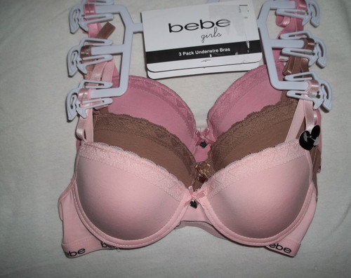 Bebe 3pk girls 30a - 30a, underwire