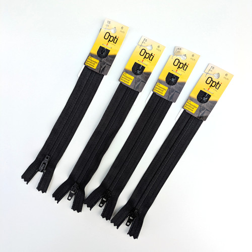 Opti black zipper - black,