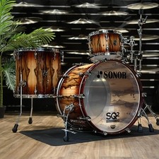 Sonor SQ2 Maple Red Burst Over African Marble Drum Kit