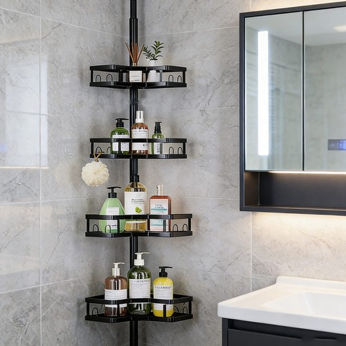Telescopic shower caddy pole - telescopic,