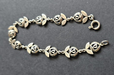 Sterling Silver 925 Charles Rennie Mackintosh Flower Bracelet   7" (19cm)